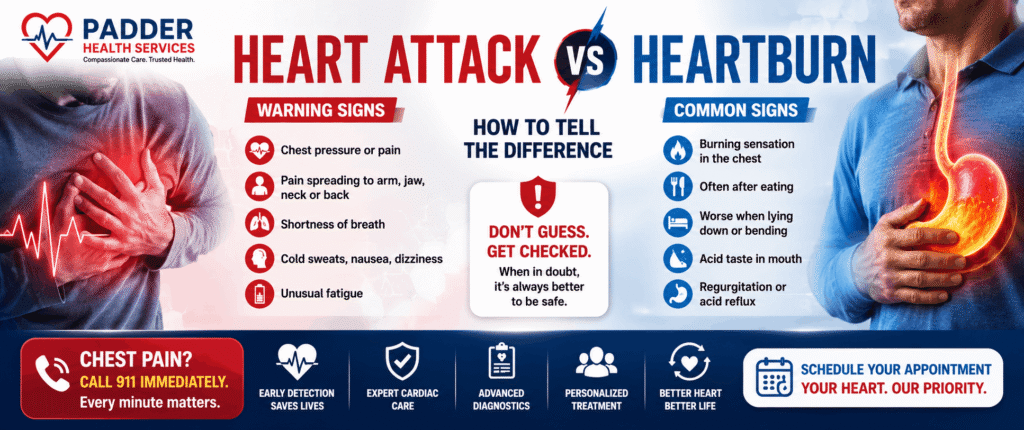 Heart Attack vs Heartburn: How to Tell the Difference